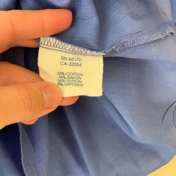 Anthropology Edme&Esyllte Ruffle Blue Top,sleeveless,size 0 - Picture 6 of 12